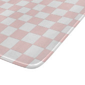 Blush Pink and White Checkered Snijplank (Hoek)