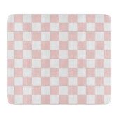 Blush Pink and White Checkered Snijplank (Voorkant)