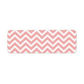 Blush Pink and White Chevron Zig Zag Etiket (Voorkant)