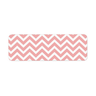 Blush Pink and White Chevron Zig Zag Etiket