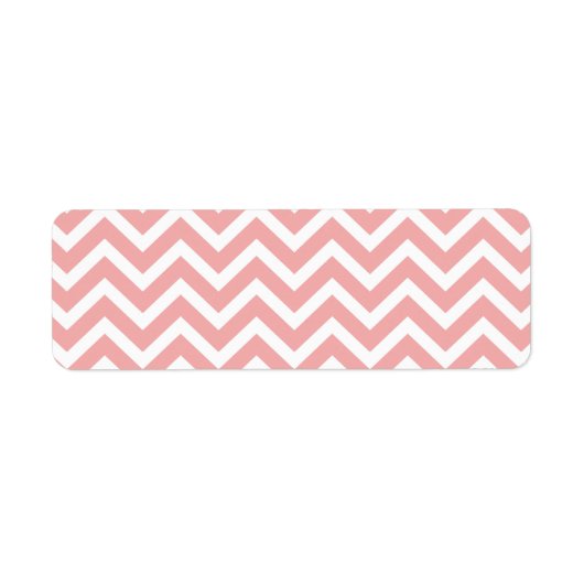 Blush Pink and White Chevron Zig Zag Etiket (Voorkant)
