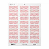 Blush Pink and White Chevron Zig Zag Etiket (Full Sheet)