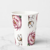 Blush Pink and White Cotton Wedding Papieren Bekers (Links)