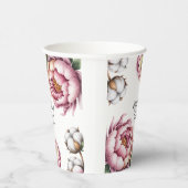 Blush Pink and White Cotton Wedding Papieren Bekers (Rechts)