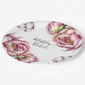 Blush Pink and White Cotton Wedding Papieren Bordje (Gekanteld)