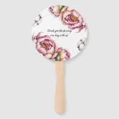 Blush Pink and White Cotton Wedding Thank You Handwaaier (Achterkant)