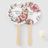 Blush Pink and White Cotton Wedding Thank You Handwaaier (Voorkant en achterkant)