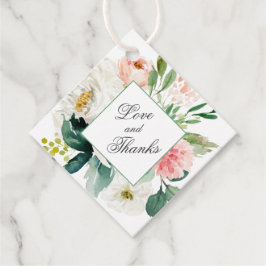 Blush Pink and White Floral Bedankt Bedankjes Labels