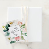 Blush Pink and White Floral Bedankt Bedankjes Labels (In situ)