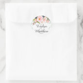 Blush Pink and White Floral Bouquet Wedding Ronde Sticker (Tas)
