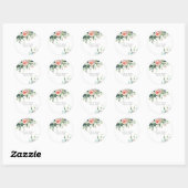 Blush Pink and White Floral Custom Wedding Sticker (Vel)