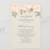 Blush Pink and White Floral Wedding Programs (Voorkant / Achterkant)