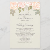 Blush Pink and White Floral Wedding Programs (Voorkant)