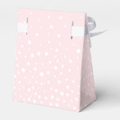 Blush pink and white polka dot pattern wedding fav bedankdoosjes (Achterkant)