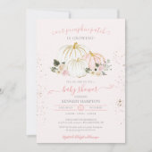Blush Pink and White Pumpkin Autumn Baby shower in Kaart (Voorkant)