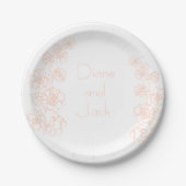 Blush Pink and White Wedding Papieren Bordje (Voorkant)
