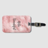 Blush Pink Animal Fur Bagagelabel (Voorkant (horizontaal))