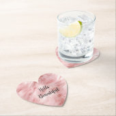 Blush Pink Animal Fur Kartonnen Onderzetters (Insitu)