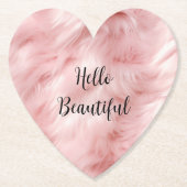 Blush Pink Animal Fur Kartonnen Onderzetters (Voorkant)