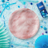 Blush Pink Animal Fur Papieren Bordje (Feest)