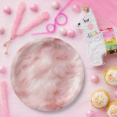 Blush Pink Animal Fur Papieren Bordje (Feest)