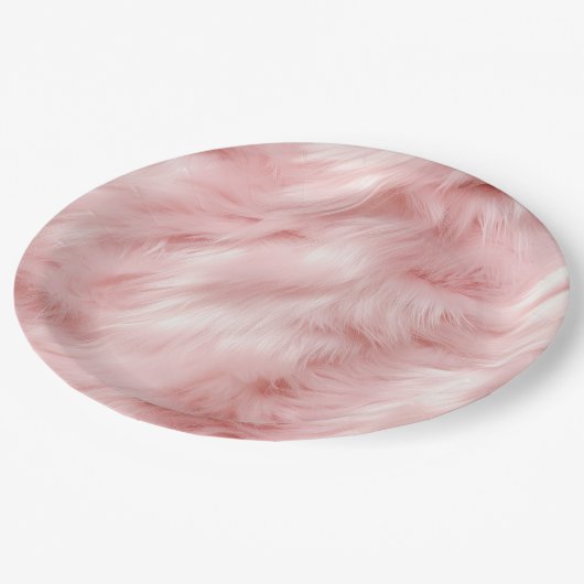 Blush Pink Animal Fur Papieren Bordje (Gekanteld)