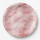 Blush Pink Animal Fur Papieren Bordje (Voorkant)