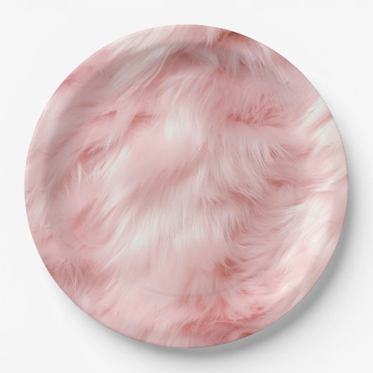Blush Pink Animal Fur Papieren Bordje (Voorkant)