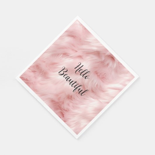 Blush Pink Animal Fur Servet (Hoek)