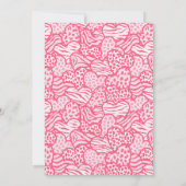 Blush Pink Animal Print Hart Galentines Day Party Kaart (Achterkant)