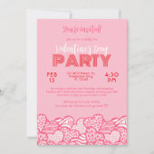 Blush Pink Animal Print Hearts Valentijnse Partij Kaart (Voorkant)