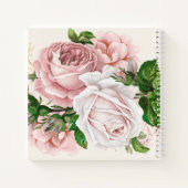 Blush Pink Antiek Floral Cream College Ruled Notitieboek (Achterkant)