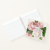 Blush Pink Antiek Floral Cream College Ruled Notitieboek (Binnen)