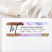 Blush Pink Aqua Blue Liquid Marmer Glitter Geo Etiket (Insitu)