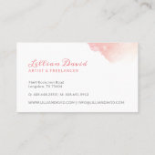 Blush Pink Aquarel Wash Artistiek Visitekaartje (Achterkant)