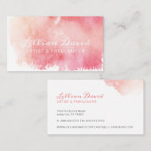 Blush Pink Aquarel Wash Artistiek Visitekaartje (Voorkant / Achterkant)