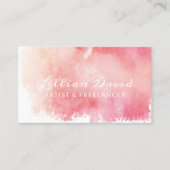 Blush Pink Aquarel Wash Artistiek Visitekaartje (Voorkant)