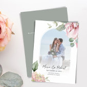 Blush Pink Arch Bloemen Huwelijk Elegant Save The Date