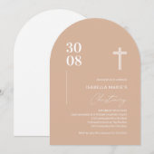 Blush Pink Arched Christening Uitnodigen Kaart (Voorkant / Achterkant)