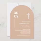 Blush Pink Arched Christening Uitnodigen Kaart (Voorkant)