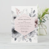 Blush Pink Atmospheric Romantic Wedding Kaart (Staand voorkant)