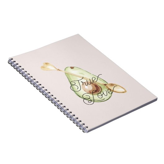 Blush Pink Avocado Heart Spoon  Notitieboek (Rechterzijde)