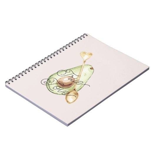 Blush Pink Avocado Heart Spoon Notitieboek (Linkerzijde)