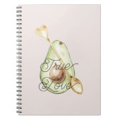 Blush Pink Avocado Heart Spoon Notitieboek (Voorkant)