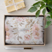 Blush Pink Aziatische Bloemen Roos Tissuepapier (Geschenk)