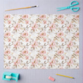 Blush Pink Aziatische Bloemen Roos Tissuepapier (Craft)