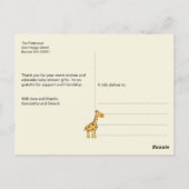 Blush Pink Baby Animals Baby shower Dank u wel Briefkaart (Achterkant)