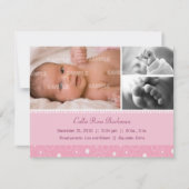 Blush Pink Baby Birth Aankondiging (Voorkant)