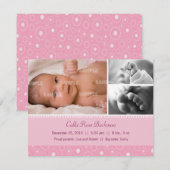 Blush Pink Baby Birth Aankondiging (Voorkant / Achterkant)