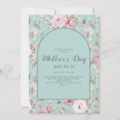 Blush Pink Baby Blue Chic Moederdag Brunch Kaart (Voorkant)